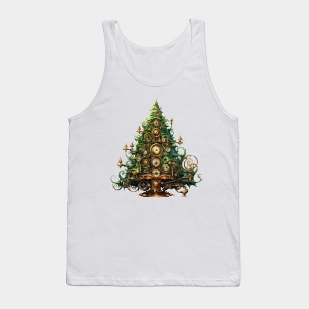 Steampunk Christmas Tree Tank Top by Chromatic Fusion Studio